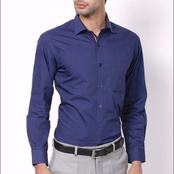 Balmain Other - Balmain Vintage Navy Blue Dress Shirt
